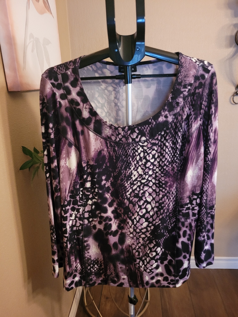 Jessica Plus Purple and Black Patterned Tunic